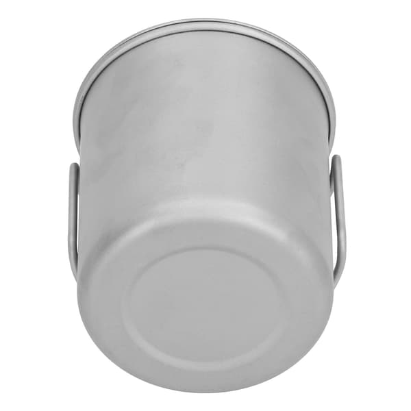 Outdoor Drinking Cup with Foldable Handle Titanium Mug with Lid for Camping Cooking 450ML
