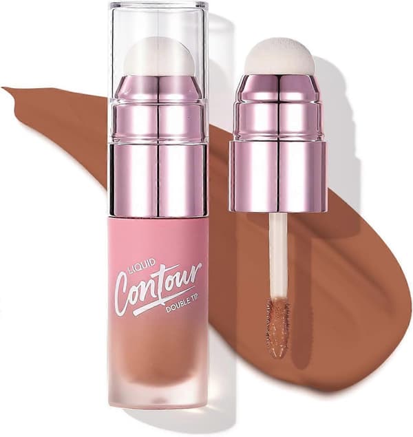 Liquid Dual-Ended Contour & Concealer Stick, Long-Lasting Face Sculpting Cream with 02 Medium Tan 02 Medium Tan