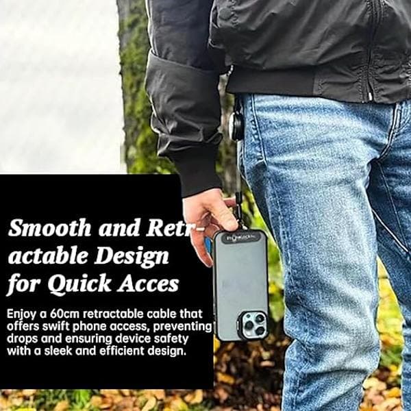 1/2-pack Retractable Anti-theft Phone Holder, Phone Strap, Smartphone Security Lanyard, Belt Clip 2pcs