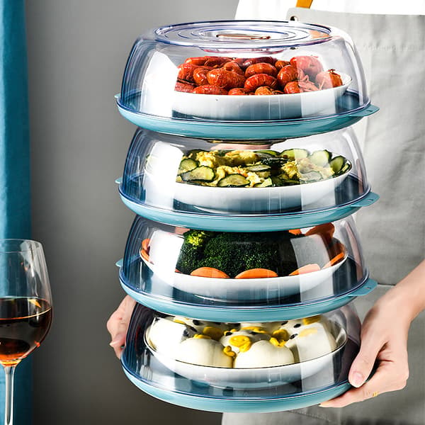 Household Insulated Cover with Transparent Lid Dustproof Cover Practical Table Accessory B B
