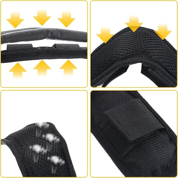 Two-piece set - Shoulder strap protectors - Backpack shoulder strap protectors - Functional shoulder strap protectors - Black