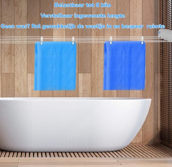 Retractable Clothesline Wall Mounted Drying Rack With 4 Lines Automatic Retraction 3.2m Space Saving For Indoor Outdoor Laundry White