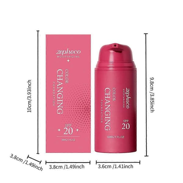 Farveskiftende Foundation 30ml SPF 20 Flydende Makeup med Concealer