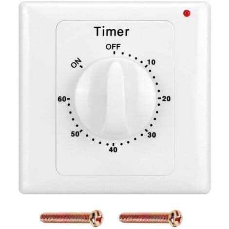 Kraftig pumpetimer, AC 220V, elektronisk styring, mekanisk nedtellingstimer, stikkontakt, tidsbryter - 60 min