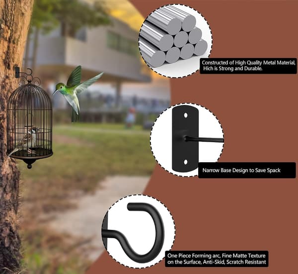 Plant Hooks 2-pack Hanging Plant Bracket 15 cm (Black)