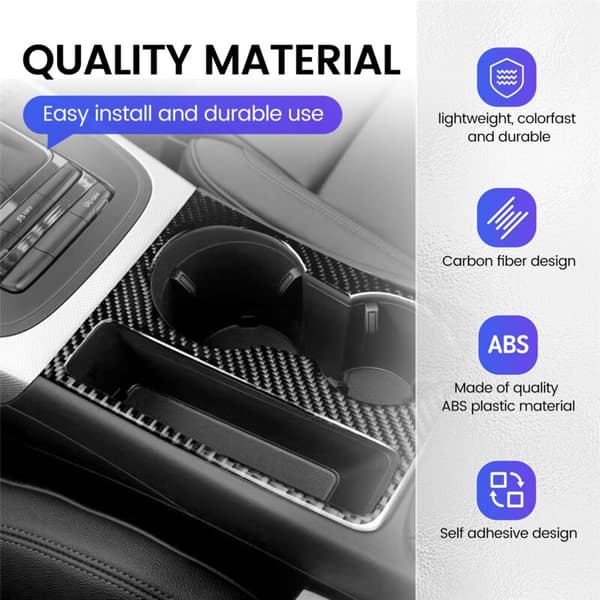 Fiber Center Console Koppholderdeksel Trim for A4 B8 A5 2009 2010 2011 2012 2013 2014 2015