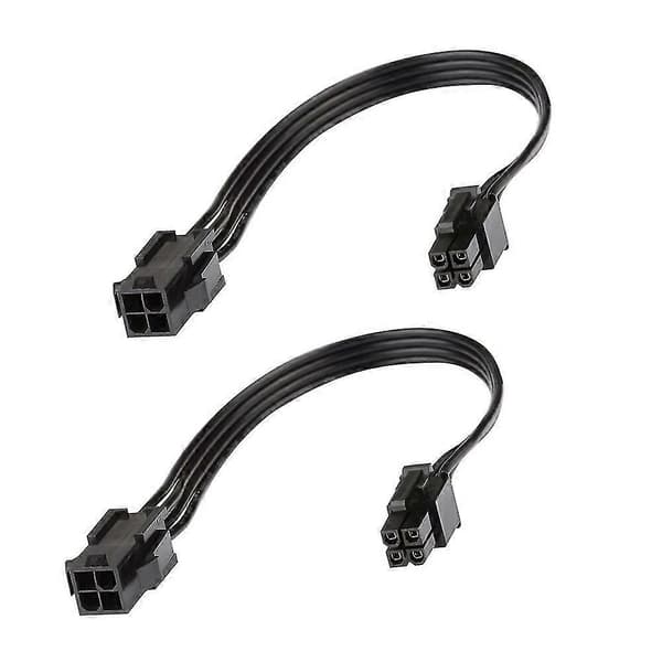 (2-pakning) Mboard Atx Cpu 4 Pin Til Fe Forlengelseskabel For Psu 8-tommer (20cm)