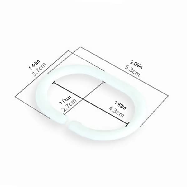 48-pack gardinringar, duschdraperikrokar, duschring, gardinkrokar, badrumsgardinring, öglor för duschstång