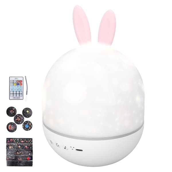 Colorful LED Lamp USB Powered Romantic Music Remote Control Rotating Projection Night Light
