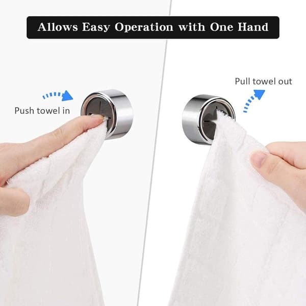 6-pack Open Towel Hangers with Self-Adhesive Round Wall Hooks KLB