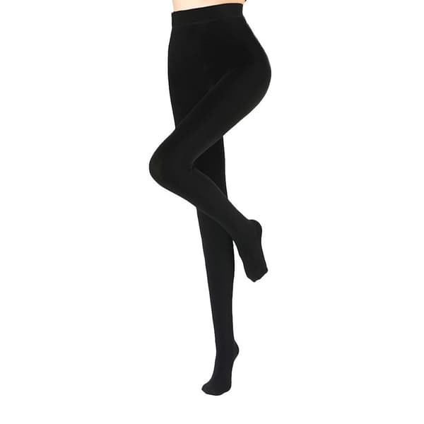 Dam vinter termiska tights med ogenomskinlig fleecefoder Svart-Foot KLB
