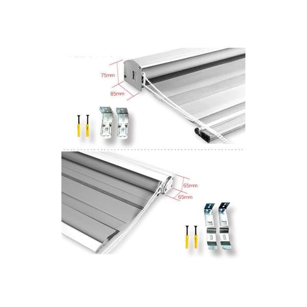 Day and Night Roller Blind without Drilling 50 x 150 cm White, Easy to Mount with Clips for Window or Door