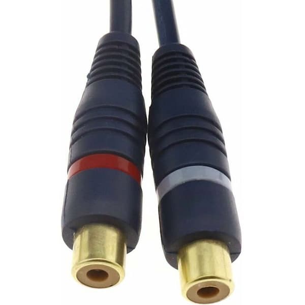 2X Splitterkabel 20cm 1 RCA Han til 2 RCA Hun Phono Stik Dobbelthoved AV Lydkabel