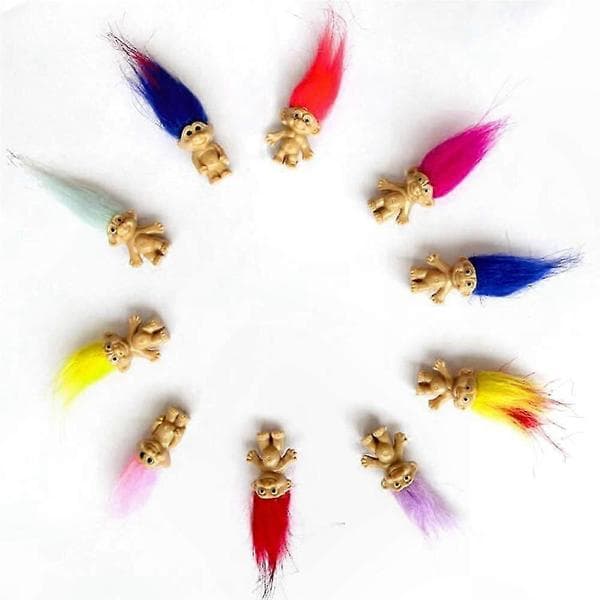 10 stk Mini Troldefigurer Dekorative Kagepynt Søde Kunst & Håndværk Samling Yndige Små Dukker til Dekoration