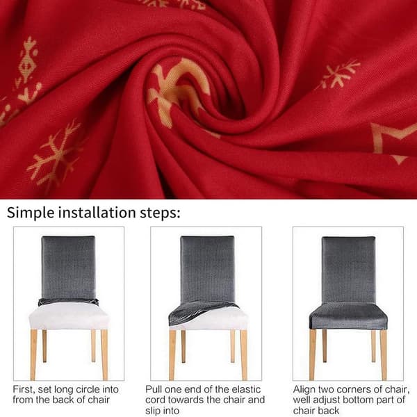 Set med 4 stretchiga julstolsöverdrag, jul 2 KLB