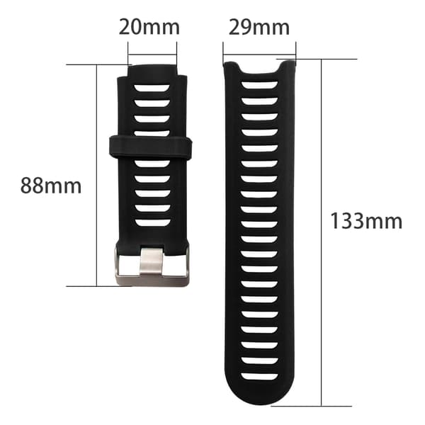 Silikone urrem Garmin Forerunner 910XT Sort Garmin Forerunner 910XT