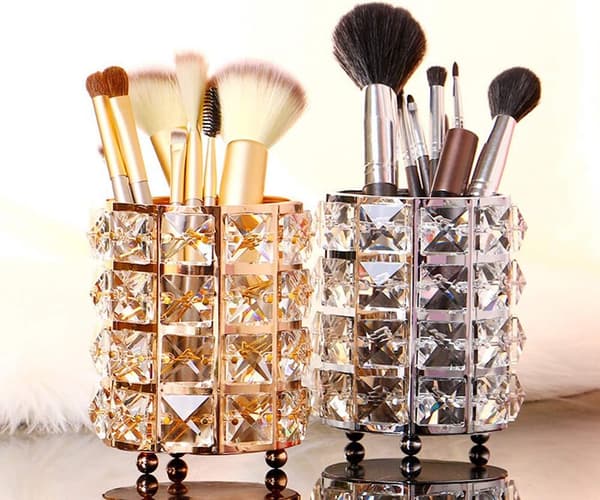 1 pakke krystal makeupbørsteholder multifunktionel øjenbryn Pe DXGHC
