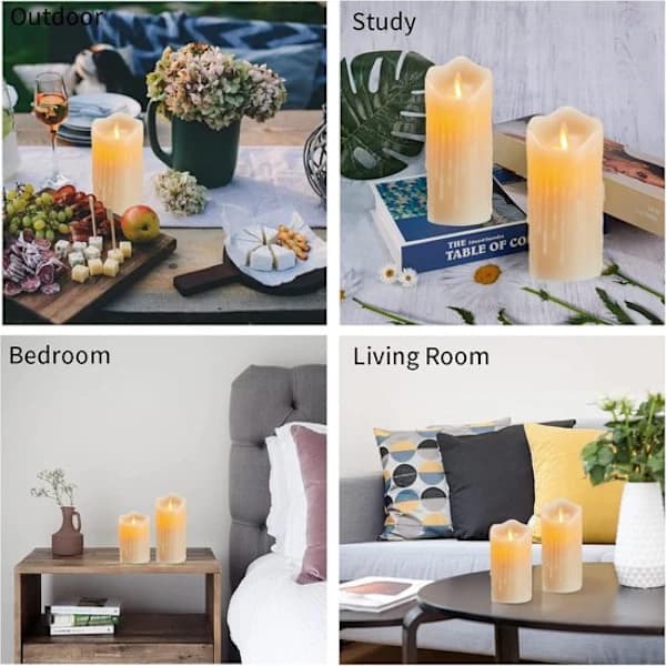 LED Candle Set - Flickering Candles - Remote Control with Timer - Realistic Flameless Candles - Battery Operated Candles - Mood Lighting
