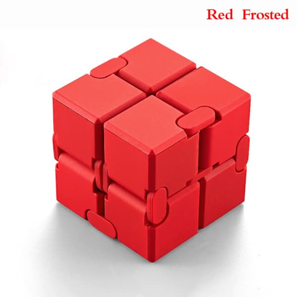 Stresslegetøj Premium Metal Infinity Cube Bærbar Sort Rød Red