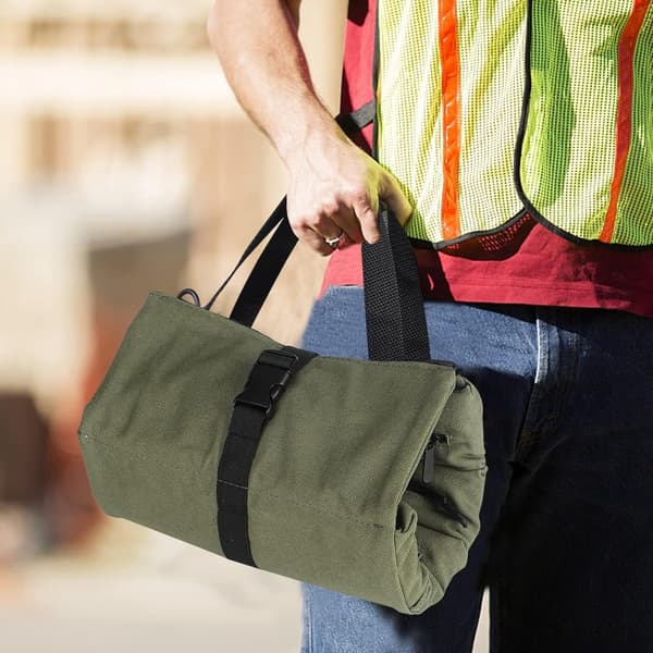 Tool Bag, Roll-Up Small Tool Organizer, Green, Christmas Gift for Men (Tools Not Included)