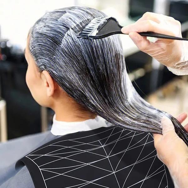 Silikone hårklippningskappe, professionel frisørkappe til hårfarvning, hårfarvning, hårklipning og styling sort
