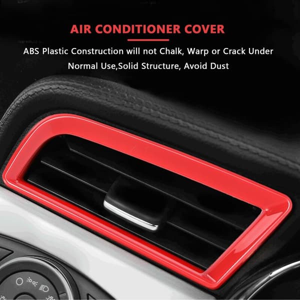 Interior Accessories Side Air Vent Trim Accessories Dashboard Side Air Outlet Panel for 2015-2017 (Gloss Red)