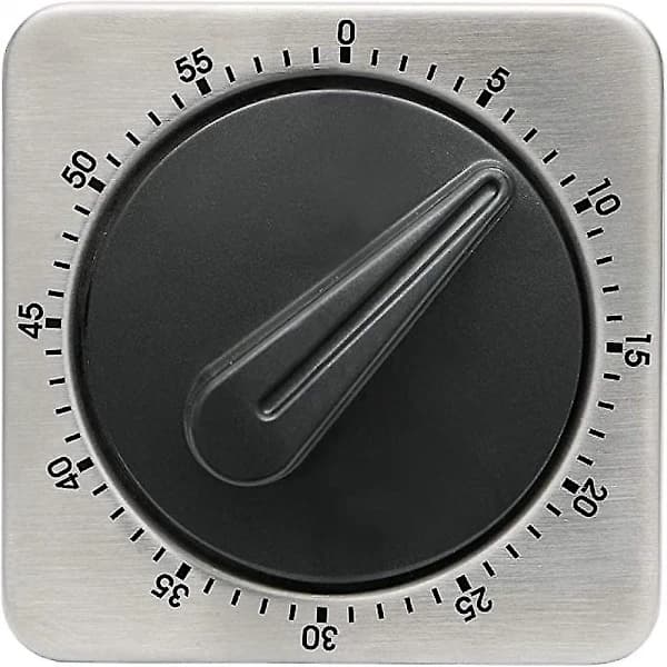 Kjøkkentimer Magnetisk 60 Minutter Opptrekkbar Mekanisk Timer Rustfritt Stål For Hjemmebaking Matlaging Ovn