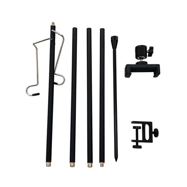 Camping Light Tripod Detachable Lightweight Portable Camping Lantern Stand with Hook for Outdoor Camping 4 Sections Double Hook (Without Ball Head)