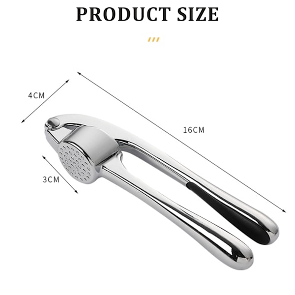 Zinc Alloy Garlic Press With Ergonomic Handle For Kitchen