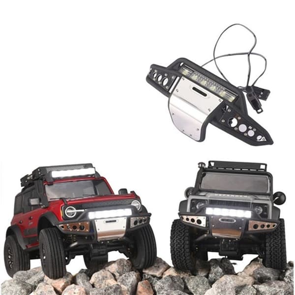 Støtfanger med LED-lys for TRX4M 1/18 RC Crawler Bil Oppgraderingsdeler Tilbehør