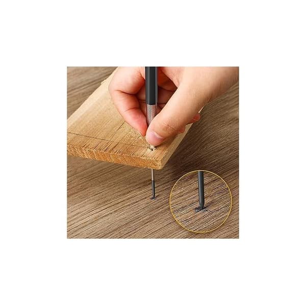 Debuns – Black Mechanical Pencil Marker with 6 Leads – Needle Tip for Precise Marking – For Smooth and Rough Surfaces