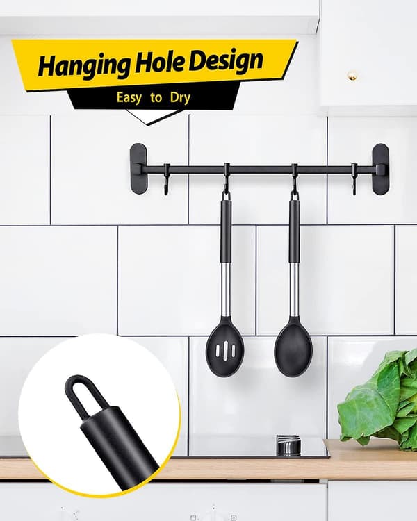 Set of 2 Silicone Kitchen Utensils, Heat Resistant, Non-Stick