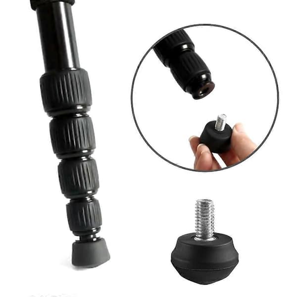 Gummifodspidser til stativ med 3/8 tommer gevind Stativ Monopod Ben Fødder