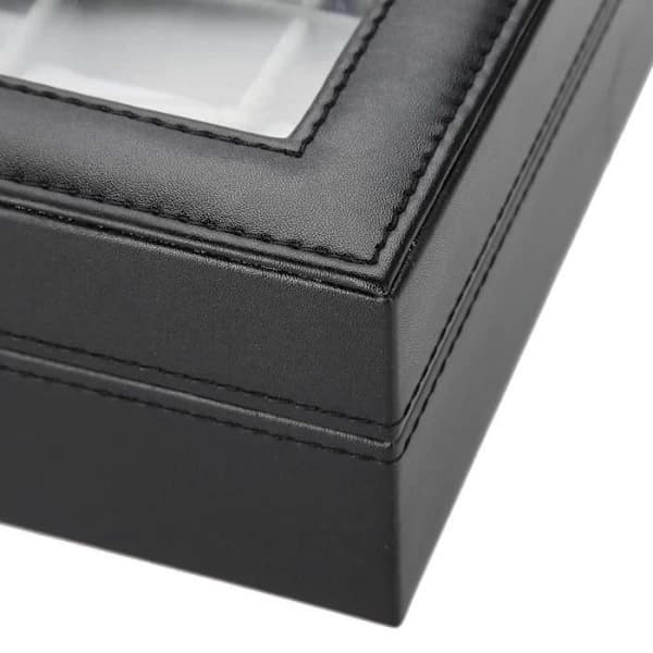 Multifunctional Leather Jewelry Box, Waterproof PU Box with Large Capacity and Lock for 8 Bracelets, Display Case