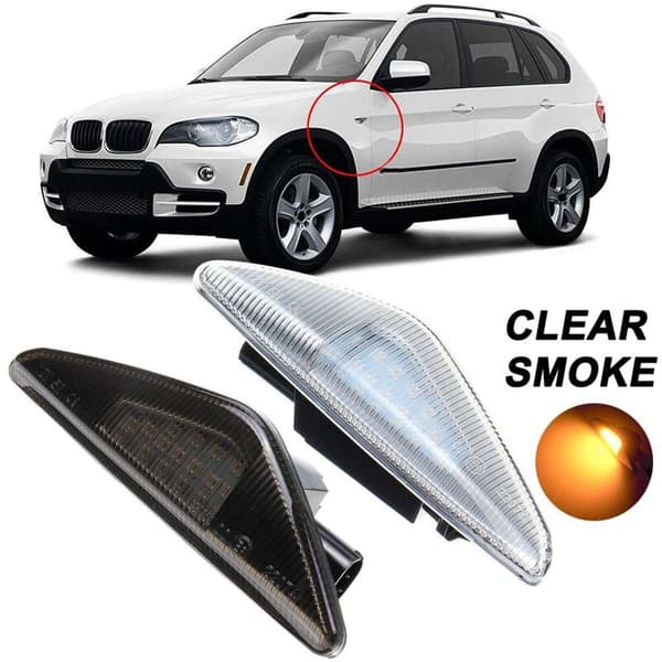 LED-sidomarkeringsljus, transparenta bilblinkers, för E70 X5 F25 X3 E71 X6 2007-2013