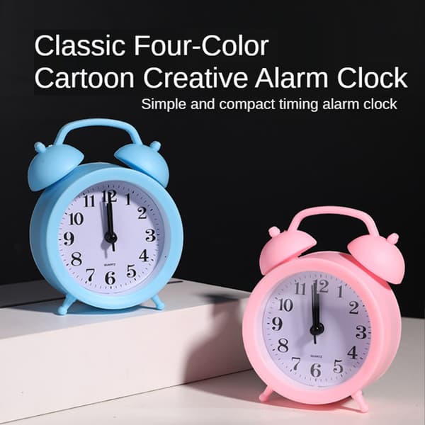 Simple Small Clock Creatives Silent Mute Bedside Clock Personalized Convenient Use for Bedroom Office Pink Pink