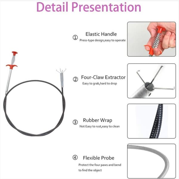 Flexible Claw Tongs for Working in Tight Spaces (90cm/200cm)