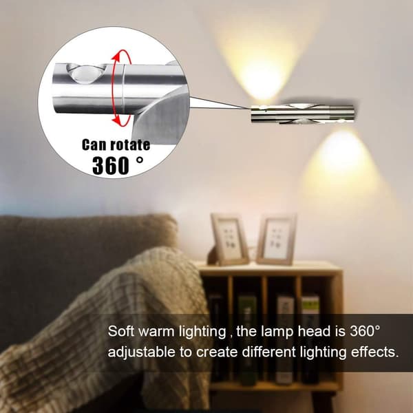 Indendørs LED Spotlight Væglampe 6W Moderne Op & Ned 360 Grader Roterbar