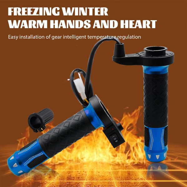 Heated Motorcycle Handlebar Winter Hand Warmer, 12V USB Powered Red