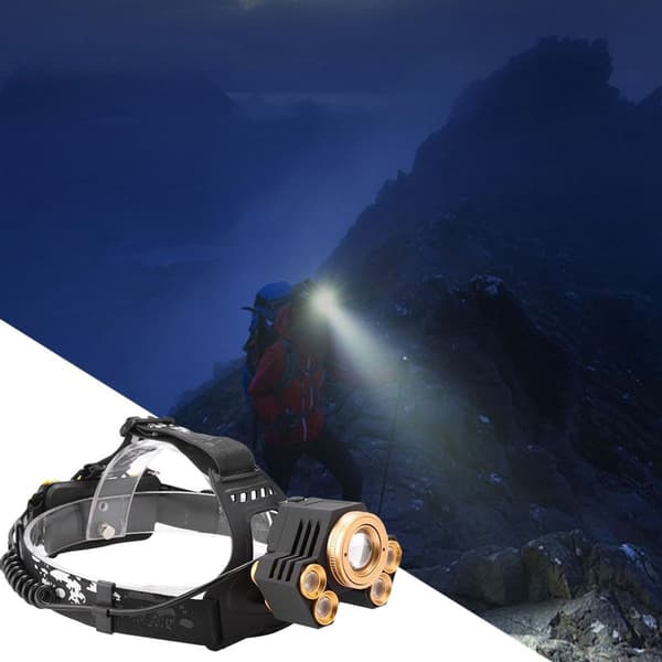 USB Charging, 5 LED Headlamp, Portable Outdoor Headlamp KLB
