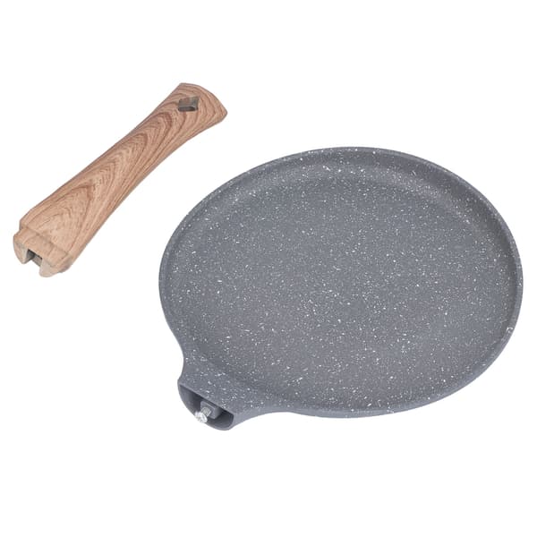 Flatbunnet pannekakepanne Grå aluminiumslegering Kokepanne Non-stick stekepanne til kjøkkenet