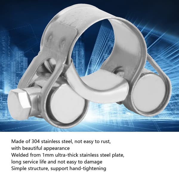 5 stk. klemring 304 rustfrit stål T-bolt clip støtte håndspændingstilbehør (20-22mm)
