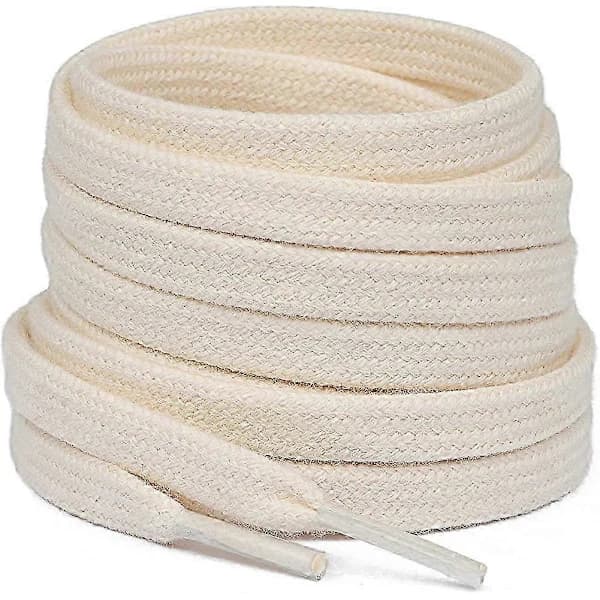 2 par flade snørebånd lavet af 100 % bomuld. 8 mm brede, rivefaste snørebånd