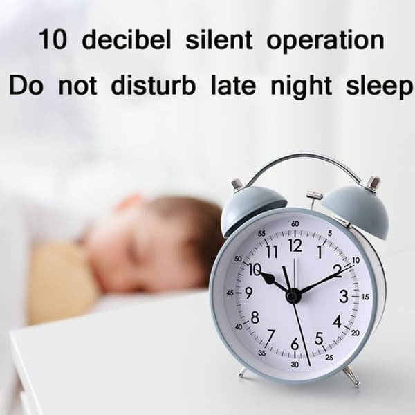 Metal bedside lamp with silent travel clock (matte black)