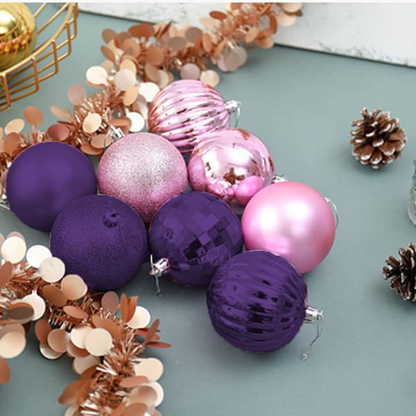 34 st 4 cm julgranskulor lila KLB