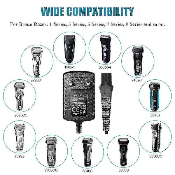 Braun Shaver Oplader EU Stik Oplader til Braun Barbermaskiner