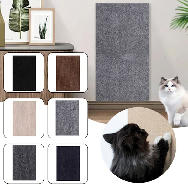 Kattekløsemåtte med selvklæbende bagside, stabil møbelbeskyttelsesmåtte til killinger, sort, 30x100cm