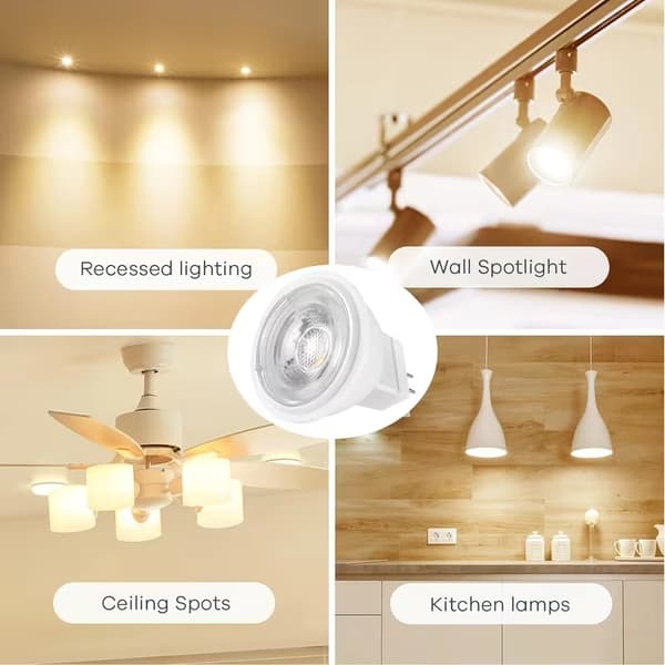 4-pack 12V GU4 MR11 LED Spotlight, 3W, 6000K Cool White Light, 38° Beam Angle