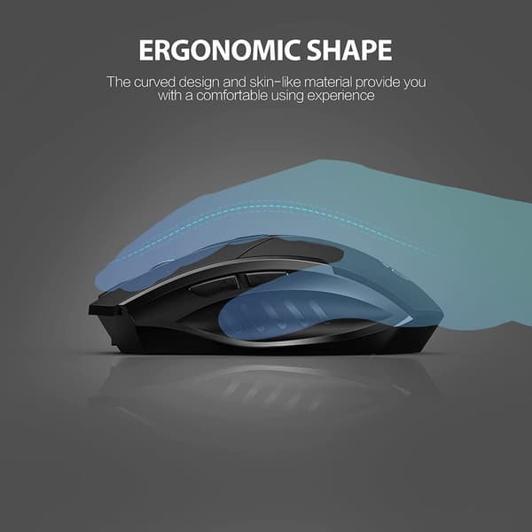 Trådløs ergonomisk 2,4G-mus med USB-mottaker