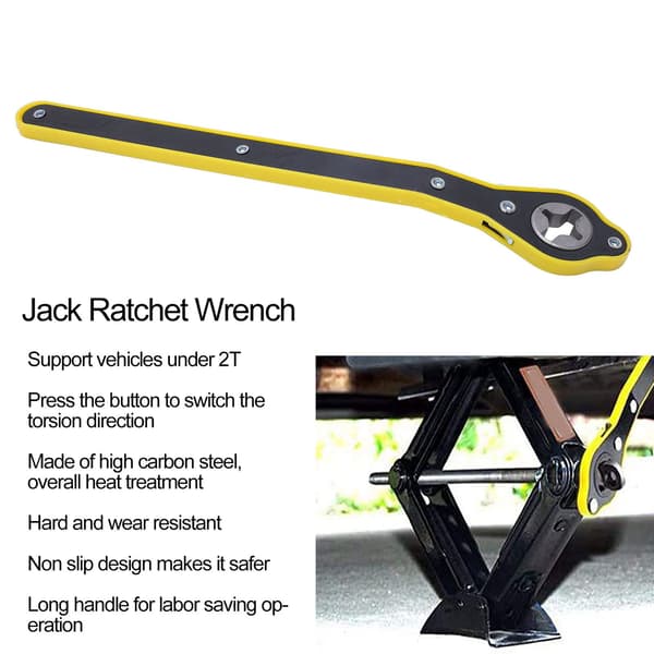Labor-saving Ratchet Wrench: Long Handle Auto Jack Spanner for Wheel Tire Removal and Repair